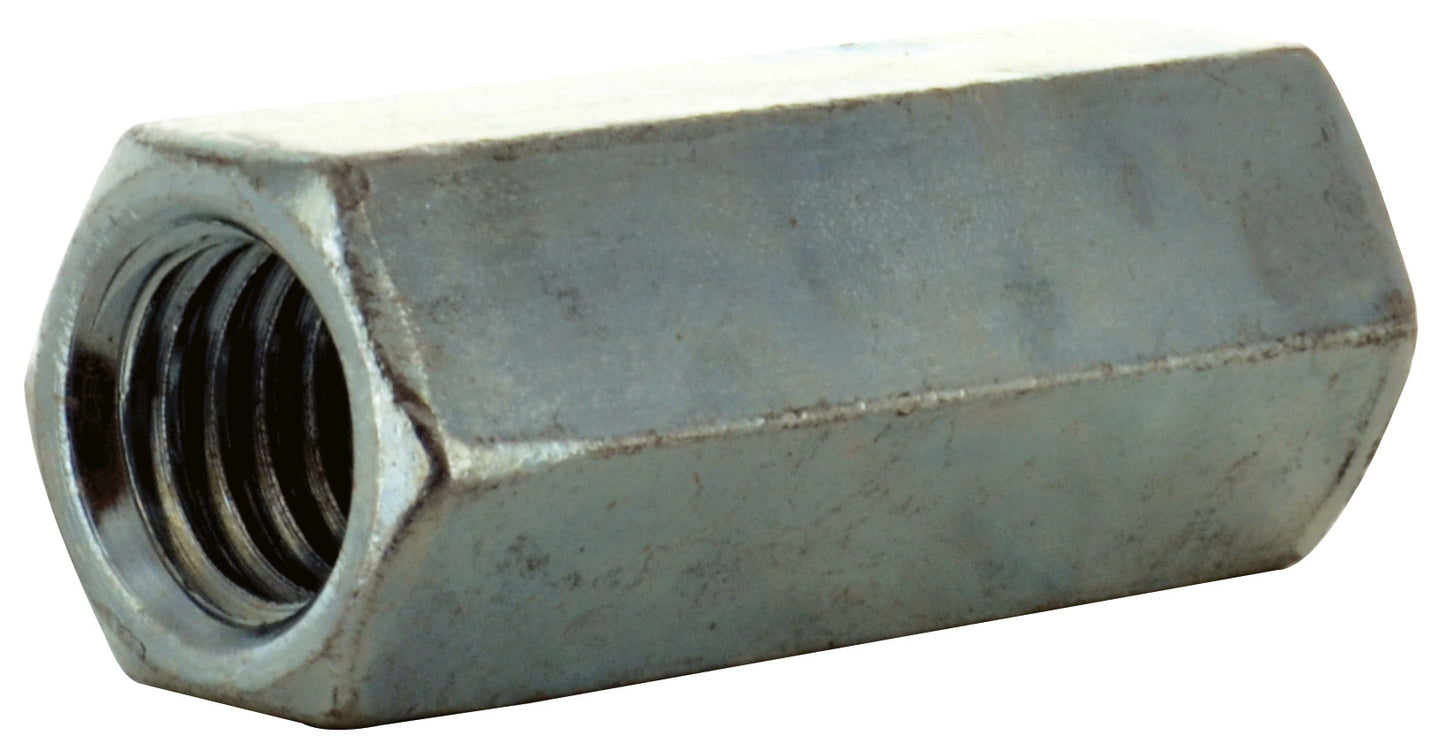 5/8-11 x 2-1/8 Inch Coarse Zinc Plated Grade 2 Hex Coupling Nut