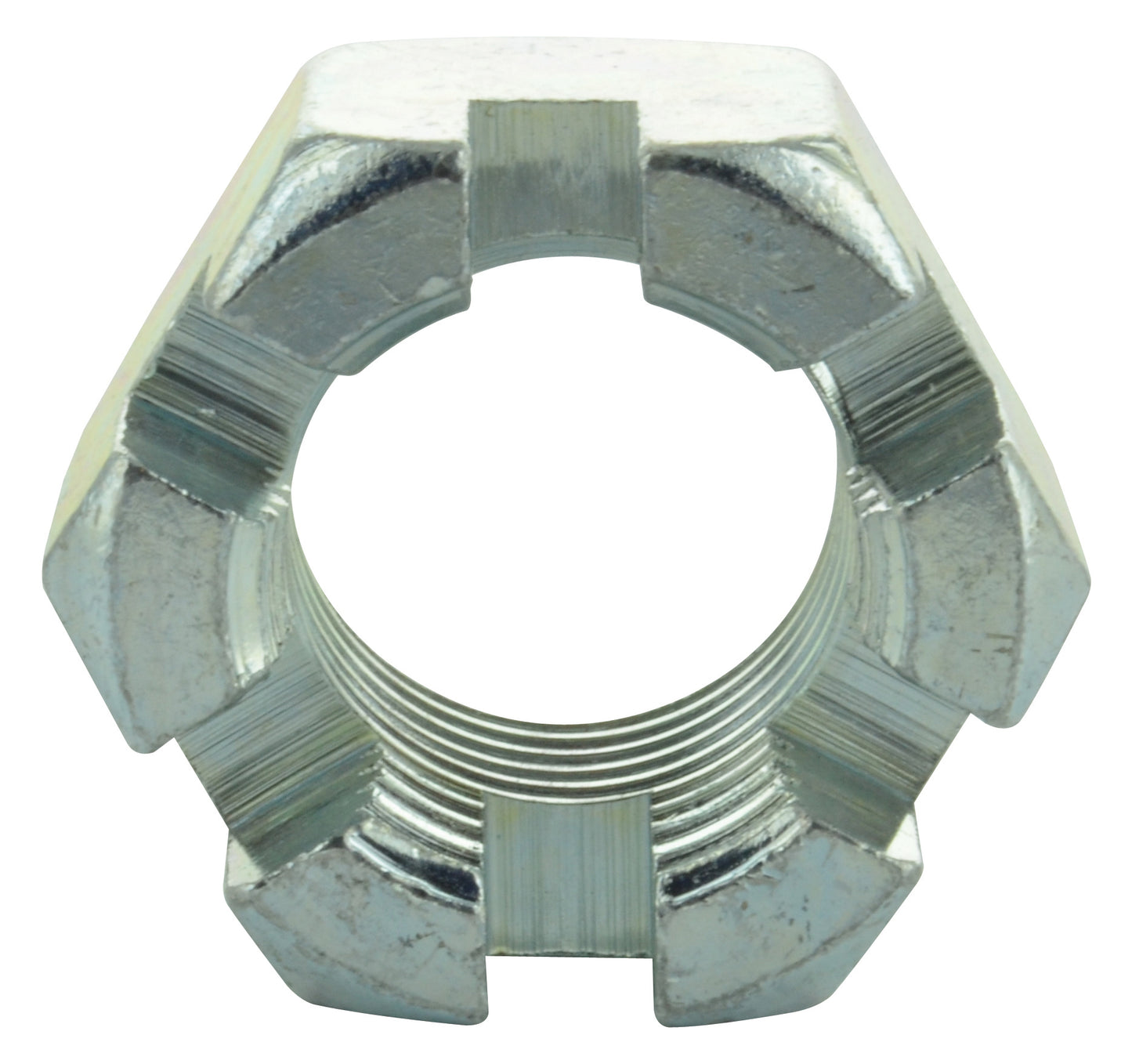 1/4-28 Fine Zinc Plated Grade 2 Slotted Hex Nut