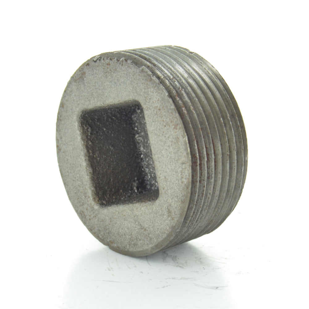 2 Inch Schedule 40 Malleable Iron Welded Countersunk Square Plug Black Made In Usa