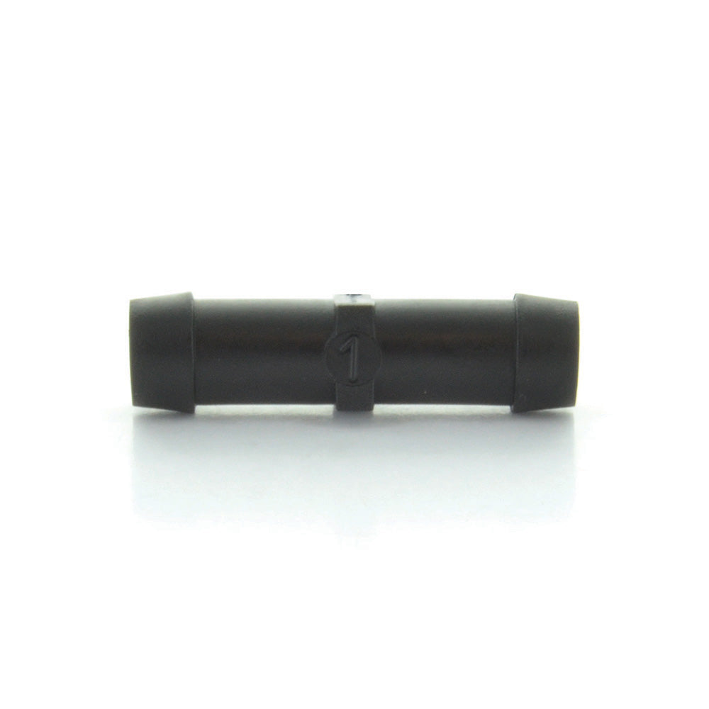 1/8 Inch x 1/8 Inch Vacuum and Washer Hose Line Connector Black