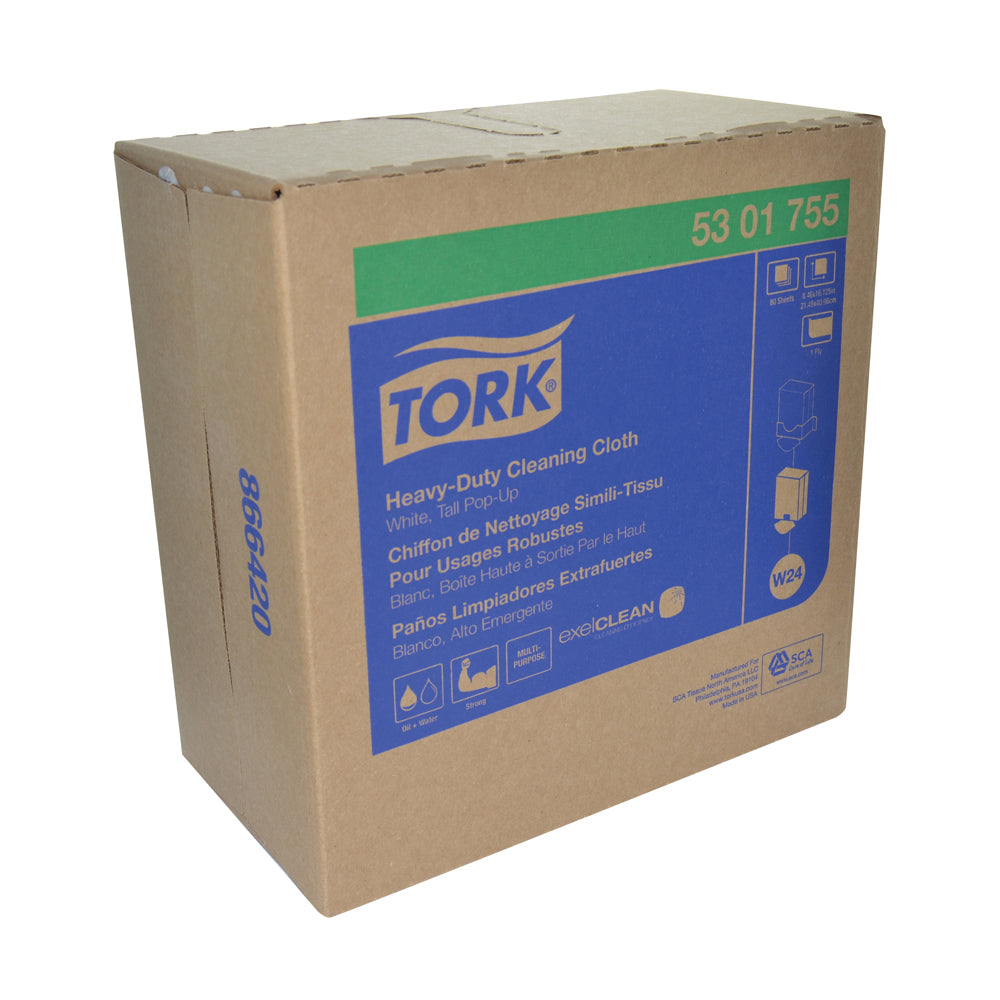 8-1/2" x 16-1/2" Tork Premium 510/530 Multi-Purpose Cloth 80 Wipes Per Pop-Up Box