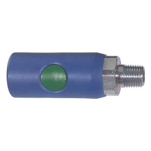 1/4 Inch Basic Size High Flow Profile Push Button Air Coupler 1/4 Inch Male NPT