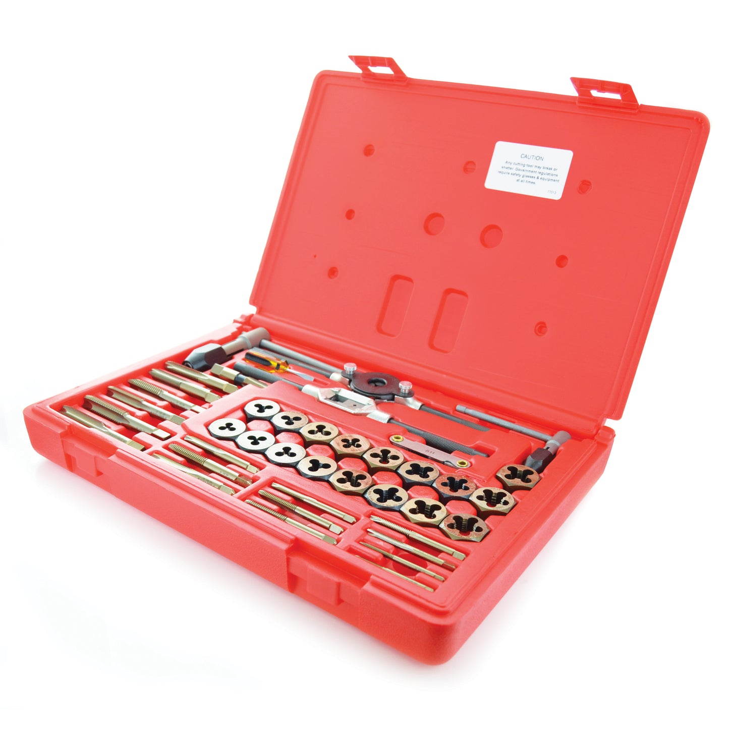 Gold Hi-Tungsten and Hi-Molybdenum Tool Steel 40 Pieces Spiral Point Tap and Hex Die Set