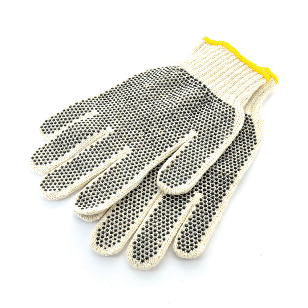 Cotton String Knit Gloves With Grip Dots Small Pair