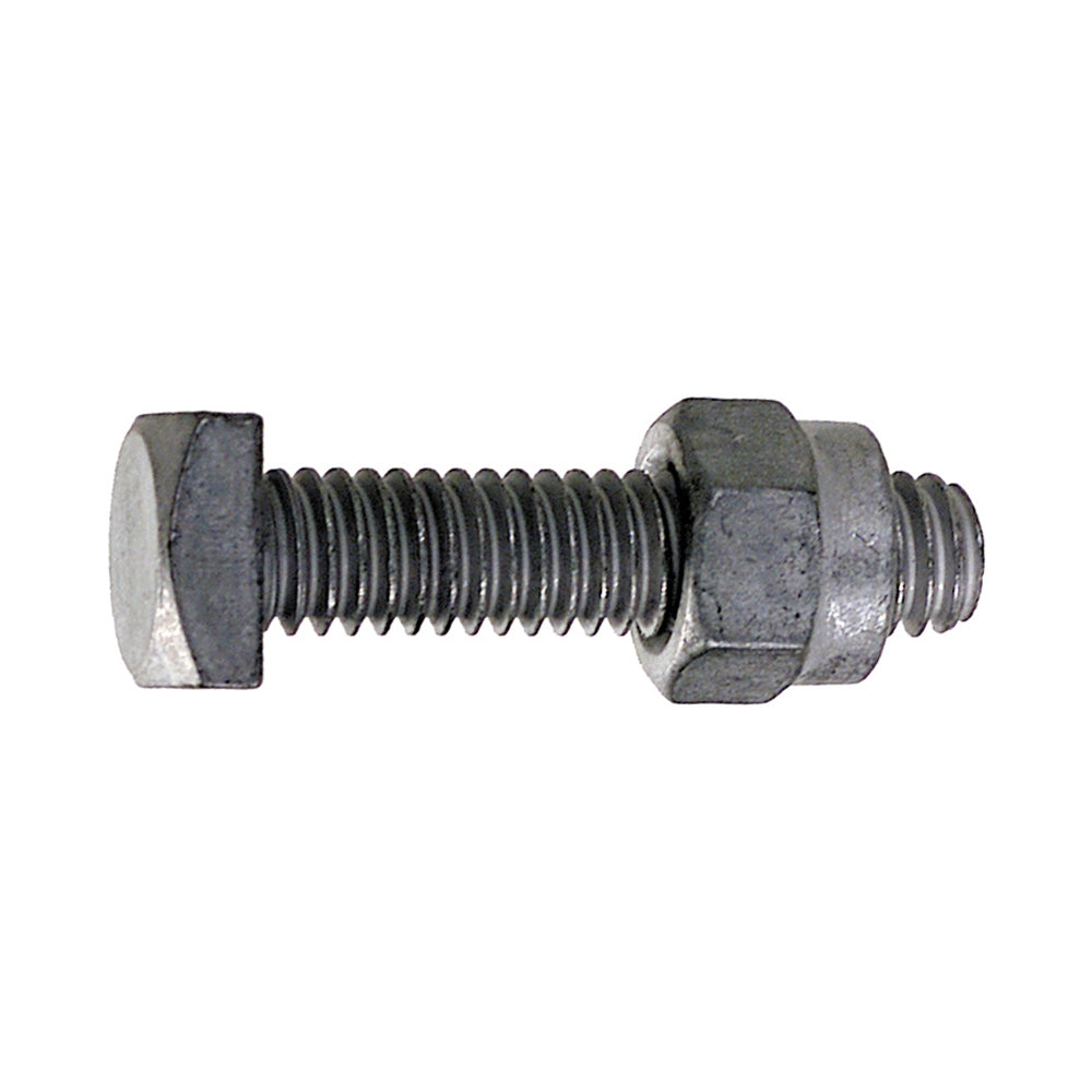 1-1/4 Inch 5/16-18 Stud Tin Plated Steel Square Head Bolt With Shoulder Nut