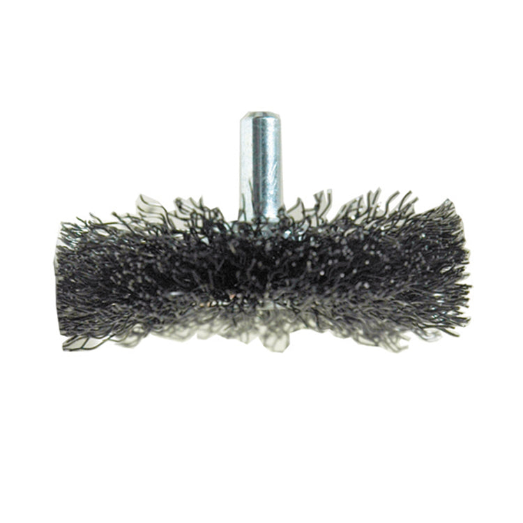 2-1/2 Inch x 0.014 Inch x 1/4 Inch Stem Mounted Carbon Steel Crimped Conflex Broad Face Wheel Brush