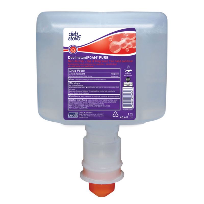 Deb Instantfoam Non-Alcohol Pure Hand Sanitizer, 1.2L