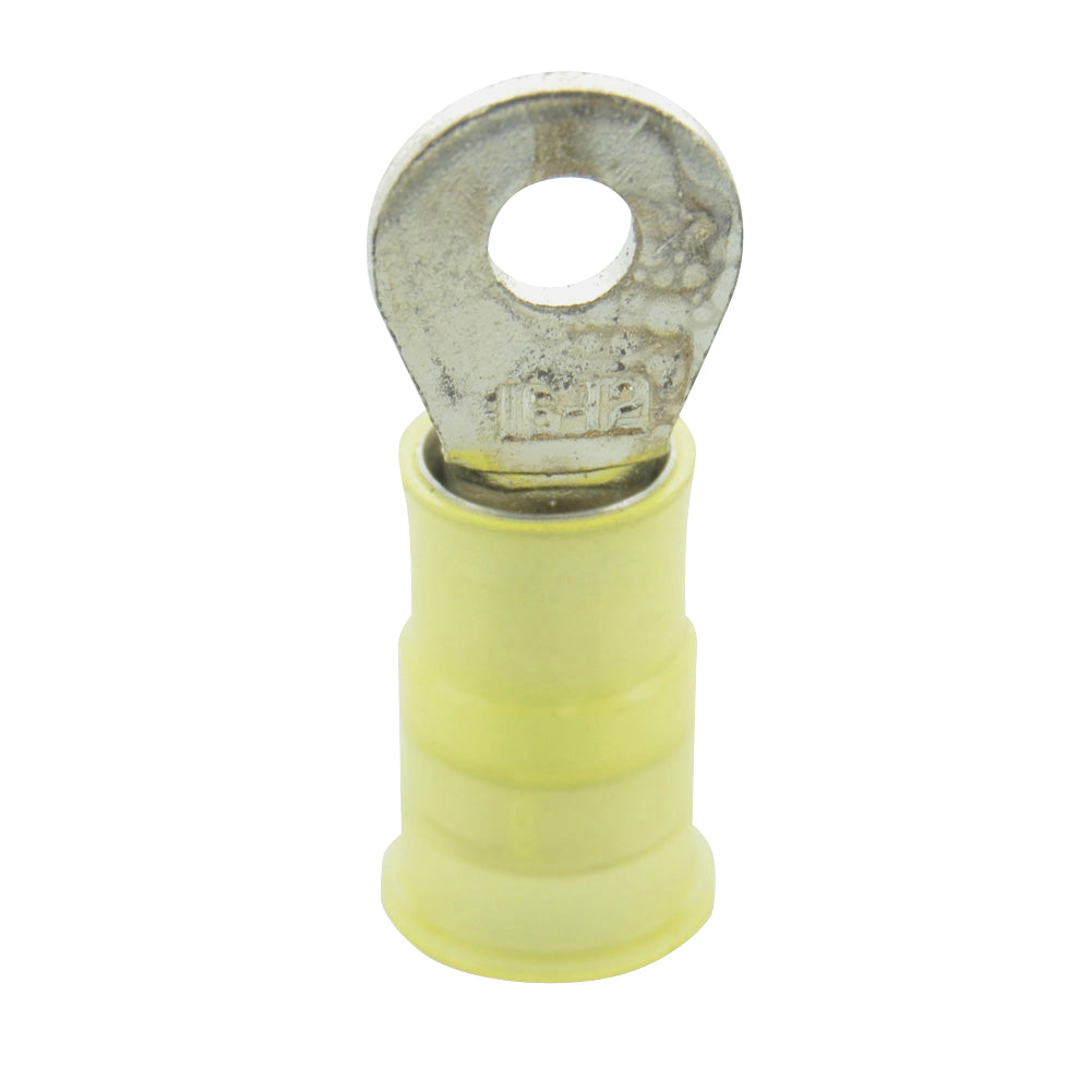 12-10 Gauge Ring Terminal #4 To #6 Stud Ultra-Tuff Nylon Insulated Yellow