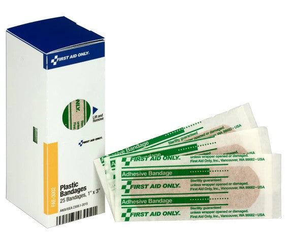 Plastic Bandages 1"X3"- 25 Per Box