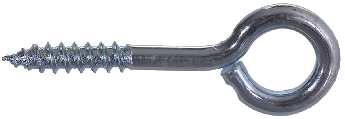 1/4-20 x 2 Inch Zinc Plated 1010 Carbon Steel Lag Screw Eye Bolt