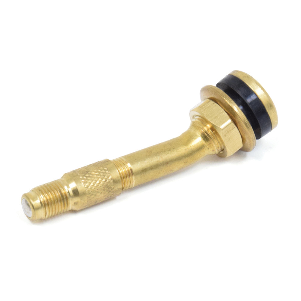.453 x 2-1/4" Bolt-In Tire Valve Brass For Ford �F" Series Trucks With 16" Dual Wheels