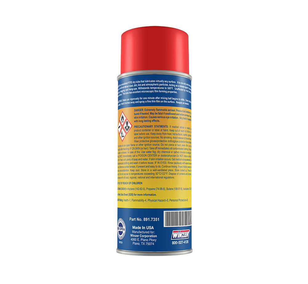 Winzer Slider Ptfe Dry Lubricant - 11 Oz Net Weight - Aerosol