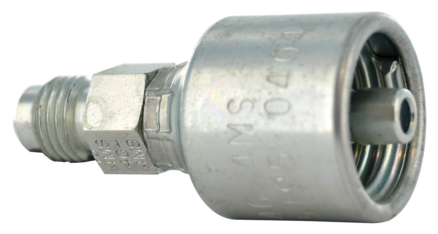 1/4 Inch X 1/4 Inch Male SAE 45 Degree Flare Tuffcoat Lead Free Steel Megacrimp