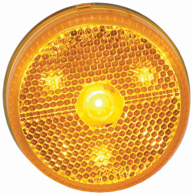 LED M/C P2 Round Amp Hsg W/Rflx 2.5" Amber