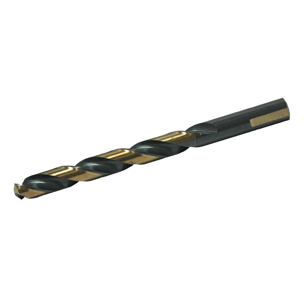 1/4 Inch Wolverine 140-Degree Split Point Jobber Length Drill Gold Finish Hi-Moly Tool Steel With 3 Flats