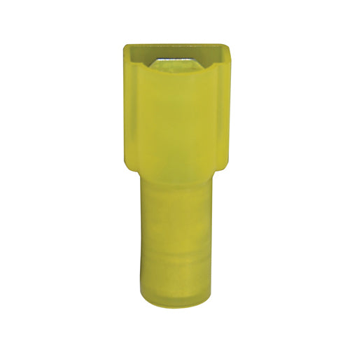 12-10 Gauge Male Push On Connector 1/4" Tab Fully Insullated Nylon With Grip Yellow