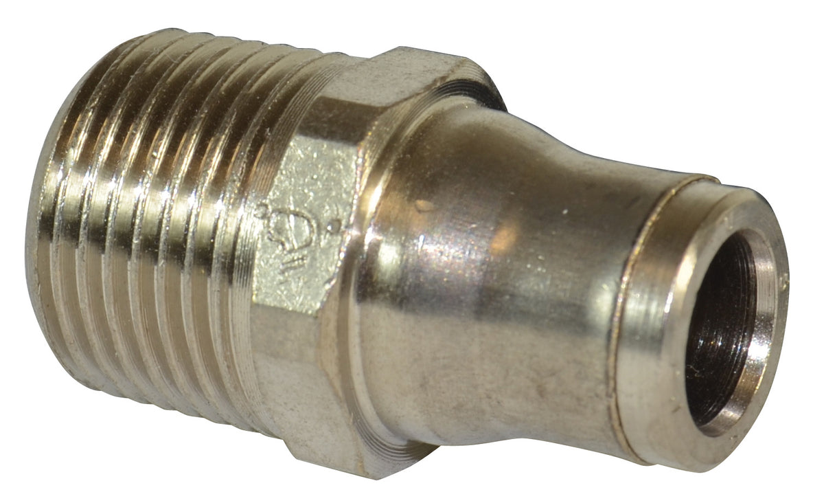 1/8 Inch X M4 Nickel Plated Brass Push-In Tube Male Connector