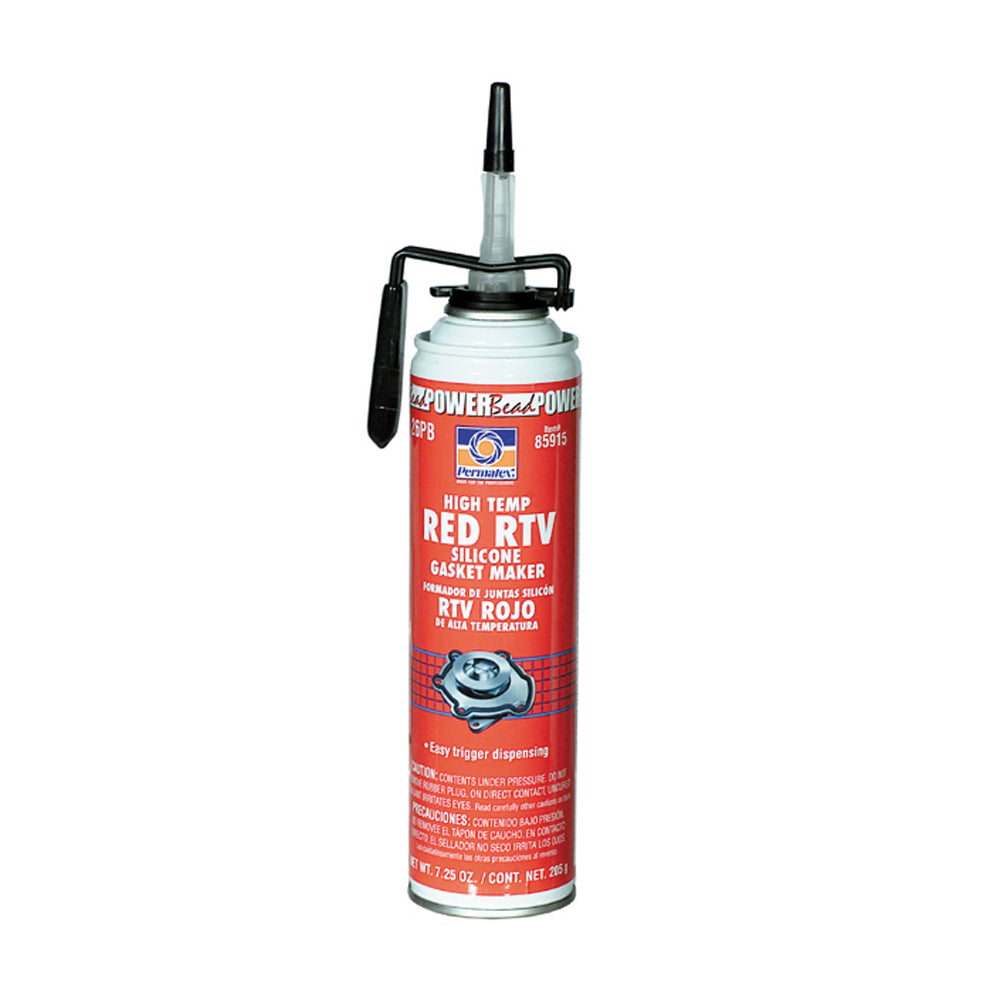 Permatex Hi-Temp Red RTV Silicone Gasket Maker Powerbead Aerosol - 7.25 Oz