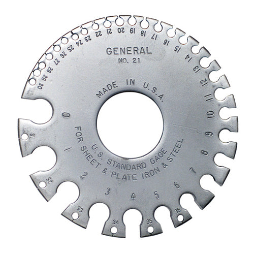 Circular Sheet Metal Gauge For 0 To 36