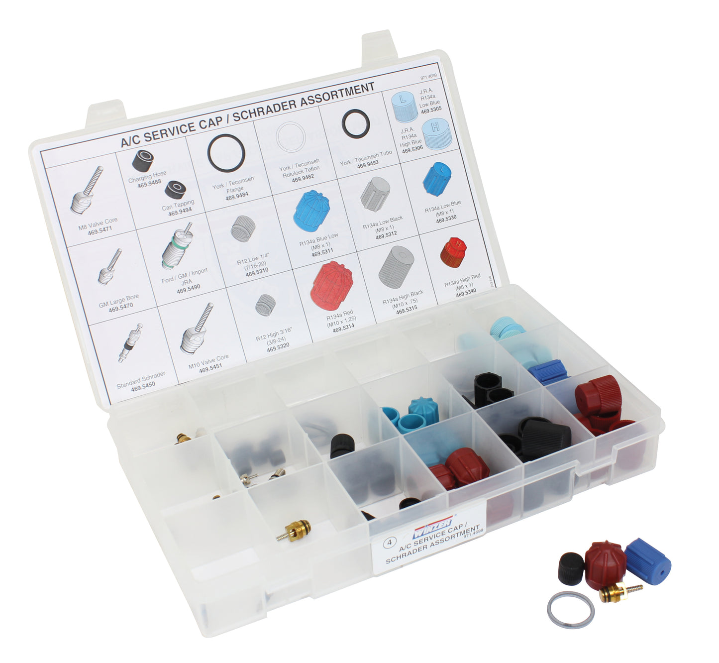 Winzer 88 Piece A/C Serv Cap/Shrader Assortment Drawer - Supplier Pre-Built Kit