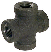 1-1/2" Schedule 40 Threaded Black Malleable Iron Cross