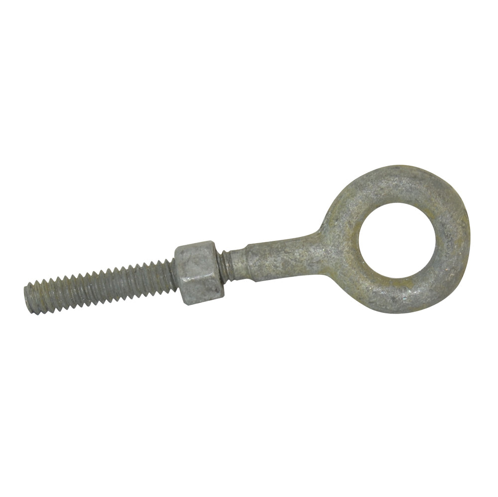 5/16-18 x 2-1/4 Inch Hot Dipped Galvanized Forged 1030 Carbon Steel Eye Bolt With Heavy Hex Nut