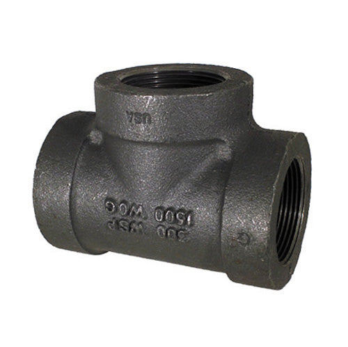 1 Inch Sch 80 Fnpt Black Malleable Iron Straight Tee