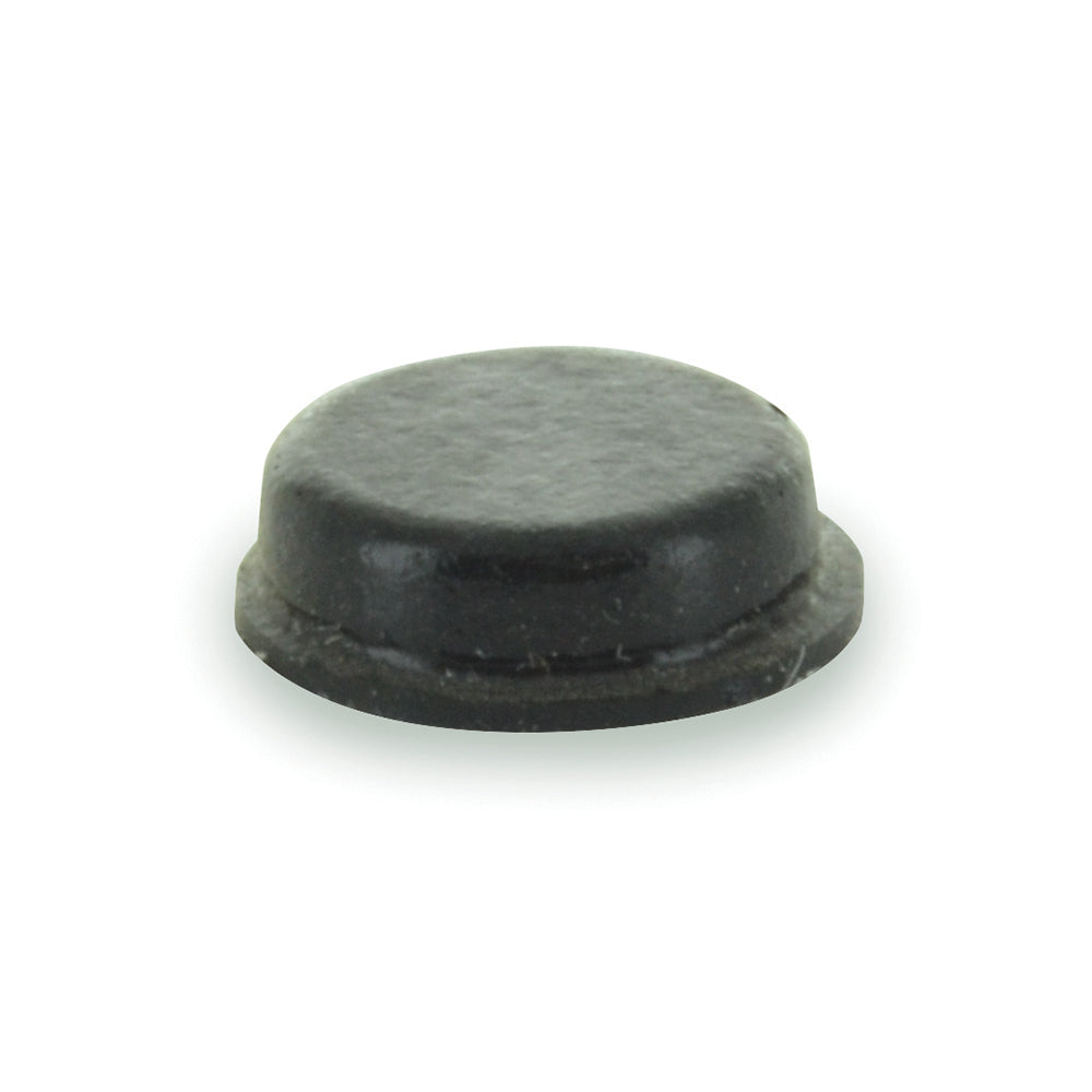0.375 Inch X 0.125 Inch Cylindrical Flat-Top Self-Adhesive Protective Non-Skid Rubber Feet Black