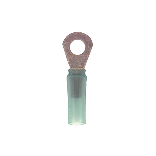 16-14 Gauge Ring Terminal Solder Shrink Nylon Insulated 1/4" Stud Blue