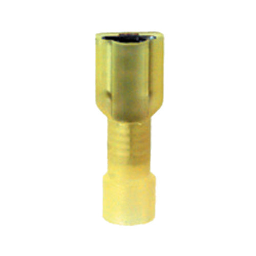 12-10 Gauge Female Push On Connector 1/4" Tab Fully Insulated PVC Yellow