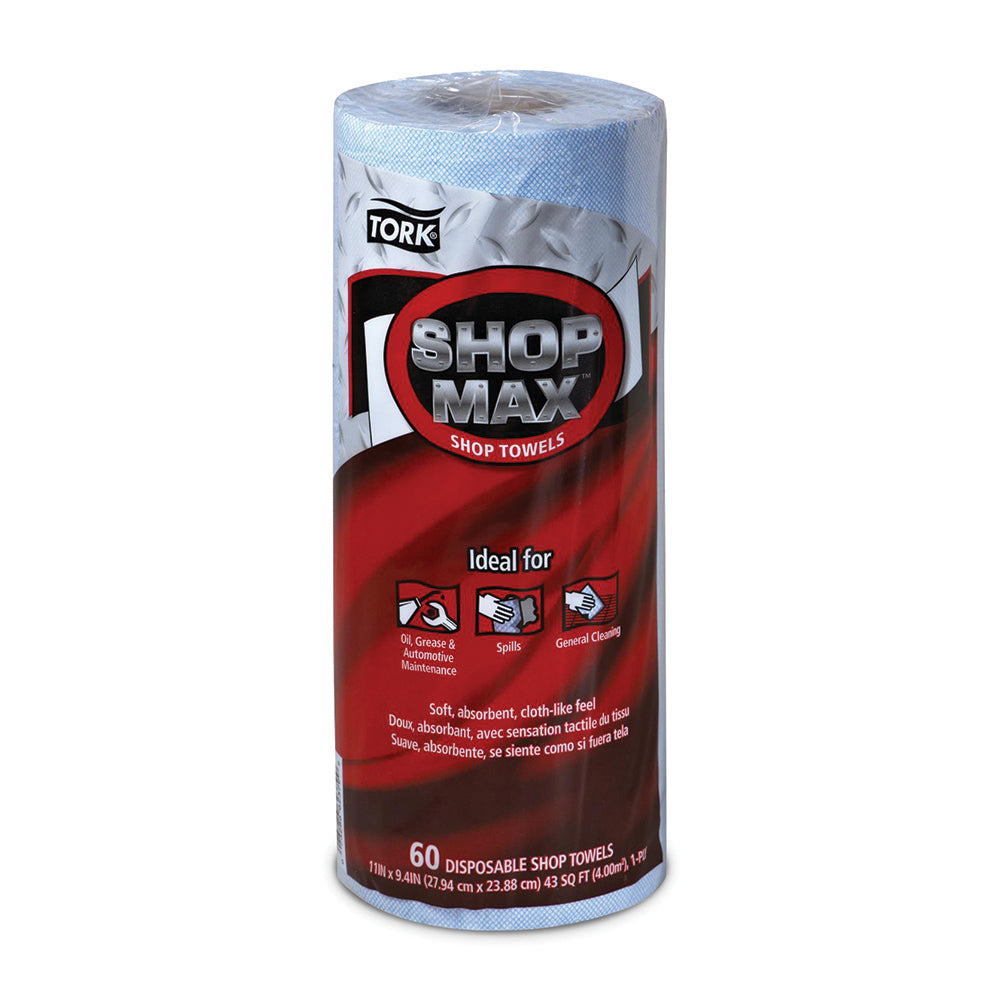 9 Inch x 13 Inch Tork Advanced 450 Shop Max 56 Blue Wipes Per Roll Box - 30 Per Case