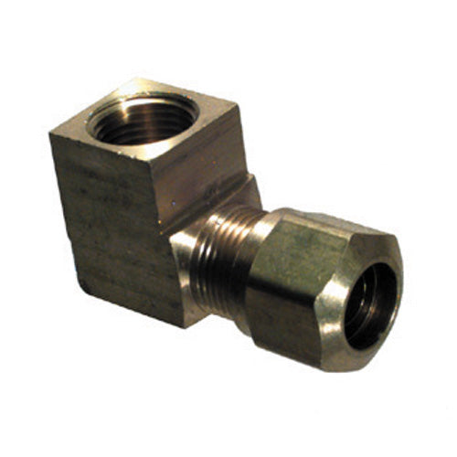 3/8 Tube X 3/8 Inch Brass 90 Degree Female Elbow D.O.T. Air Brake Fitting