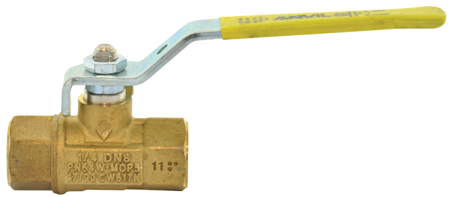 1-1/2 Inch NPT 600 Psi Wog (150 Psi Steam) Brass 171 Series 2-Piece Body Ball Valve
