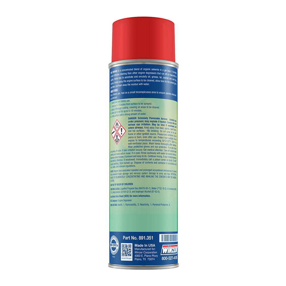Winzer Tek Orange Gel Engine Degreaser - 15 Oz Net Weight - Aerosol