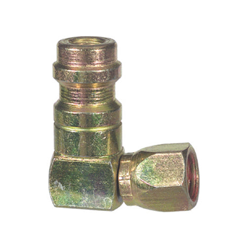 16 mm x 7/16-20 Red High Side 90 Degree Adapter