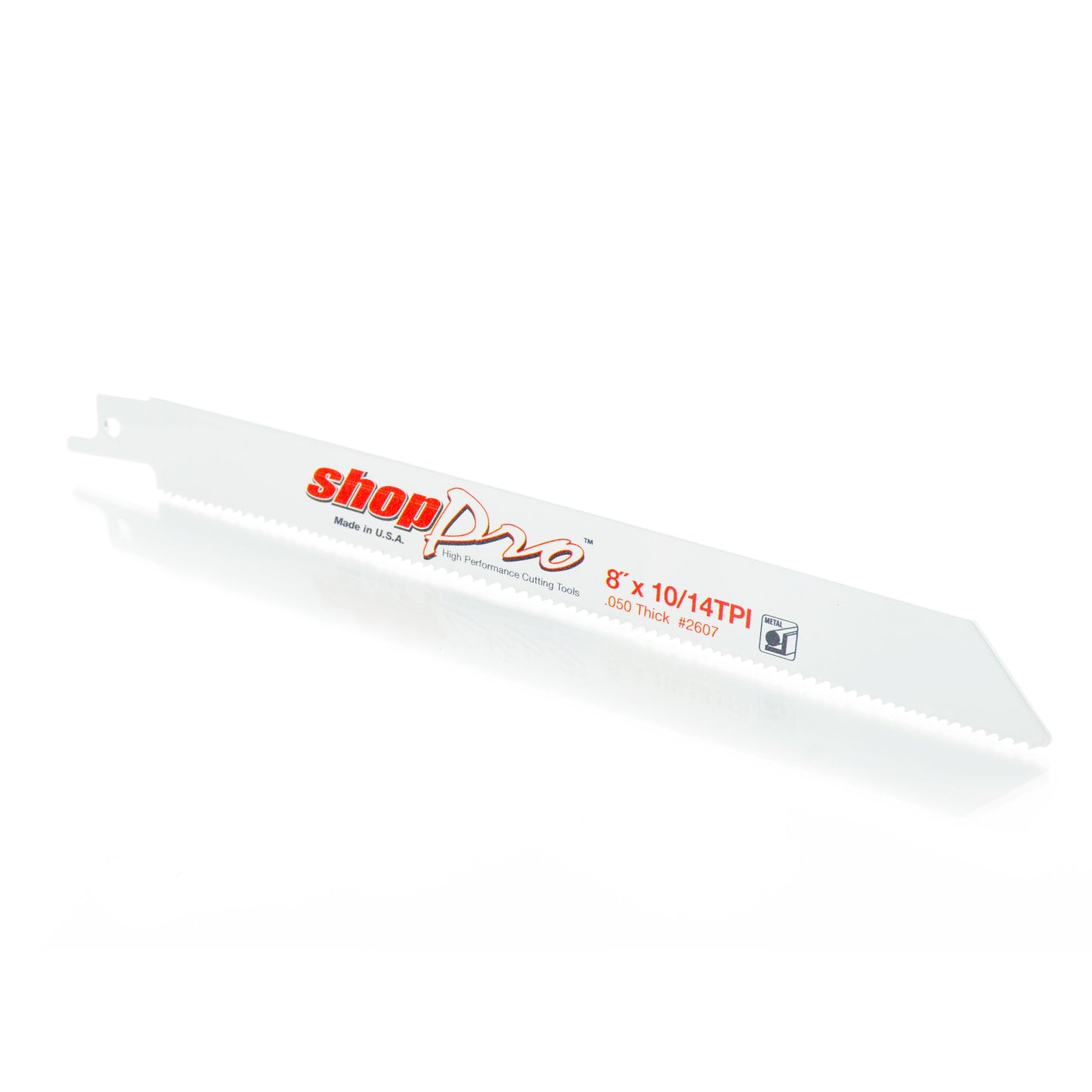 ShopPro 8 x 3/4 x .050 Cobalt Hybrid Wood & Metal Reciprocating Saw Blade - 10/14 Tpi