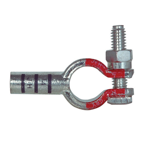 4 Awg Gray J-H Electro-Tin Plated Solid Cast Copper Heavy Duty Positive Eco-Max® Straight Battery Terminal