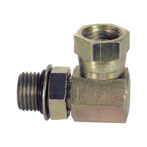 3/4" x 1-5/16" 2000 Psi Zinc Plated Crbn Steel Male Boss O-Ring To Female Pipe Swivel 90° Elbow Swivel Adapter