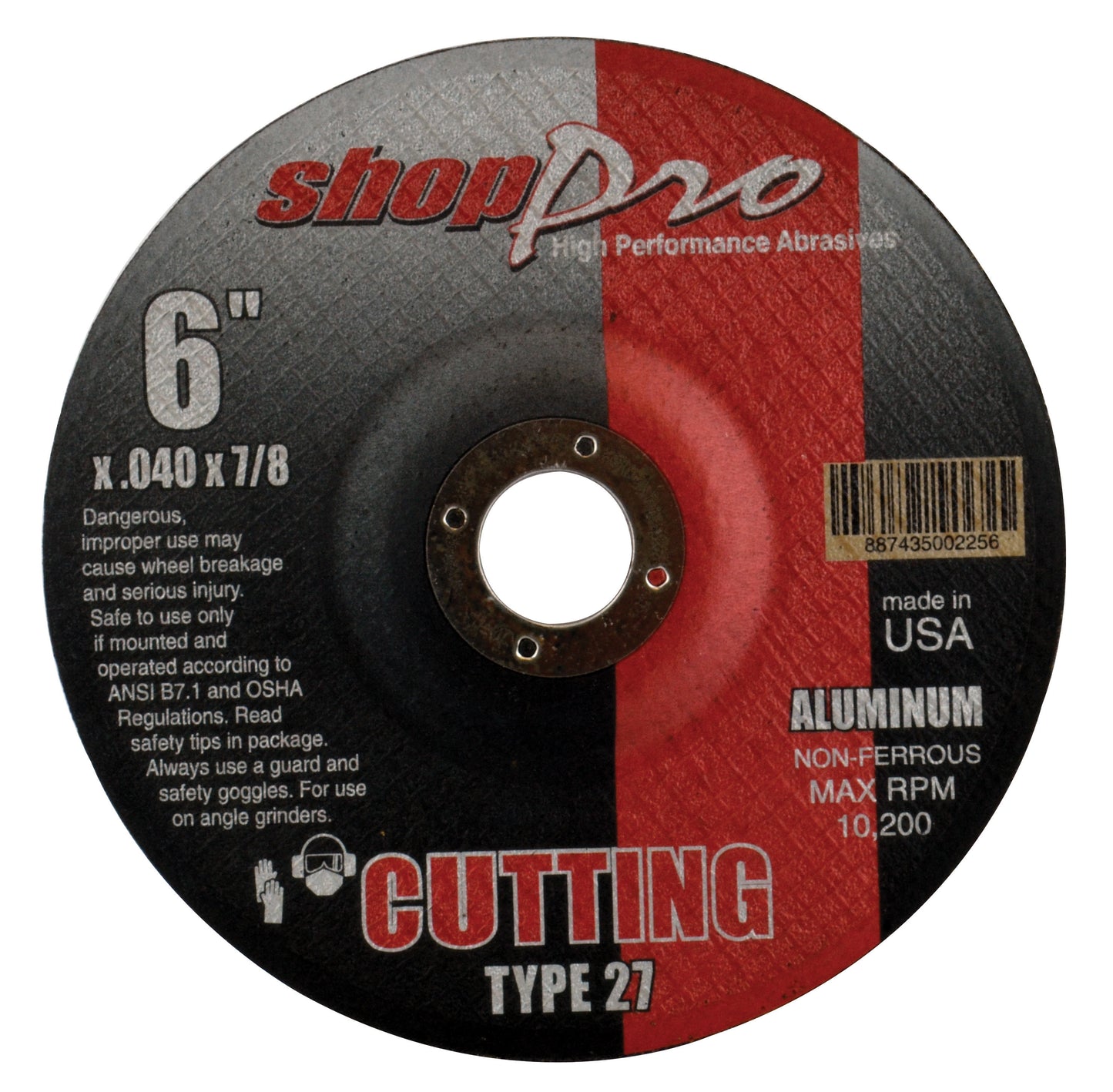 Shop Pro Type 27 Aluminum Cut-Off - 6" x 0.040" x 5/8"