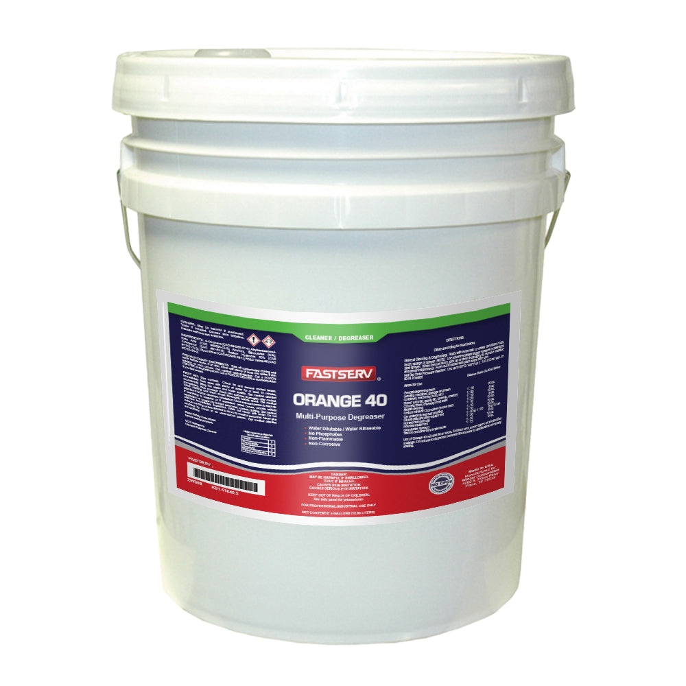 Fastserv Orange 40 Multi-Purpose Degreaser - 5 Gallon Bucket