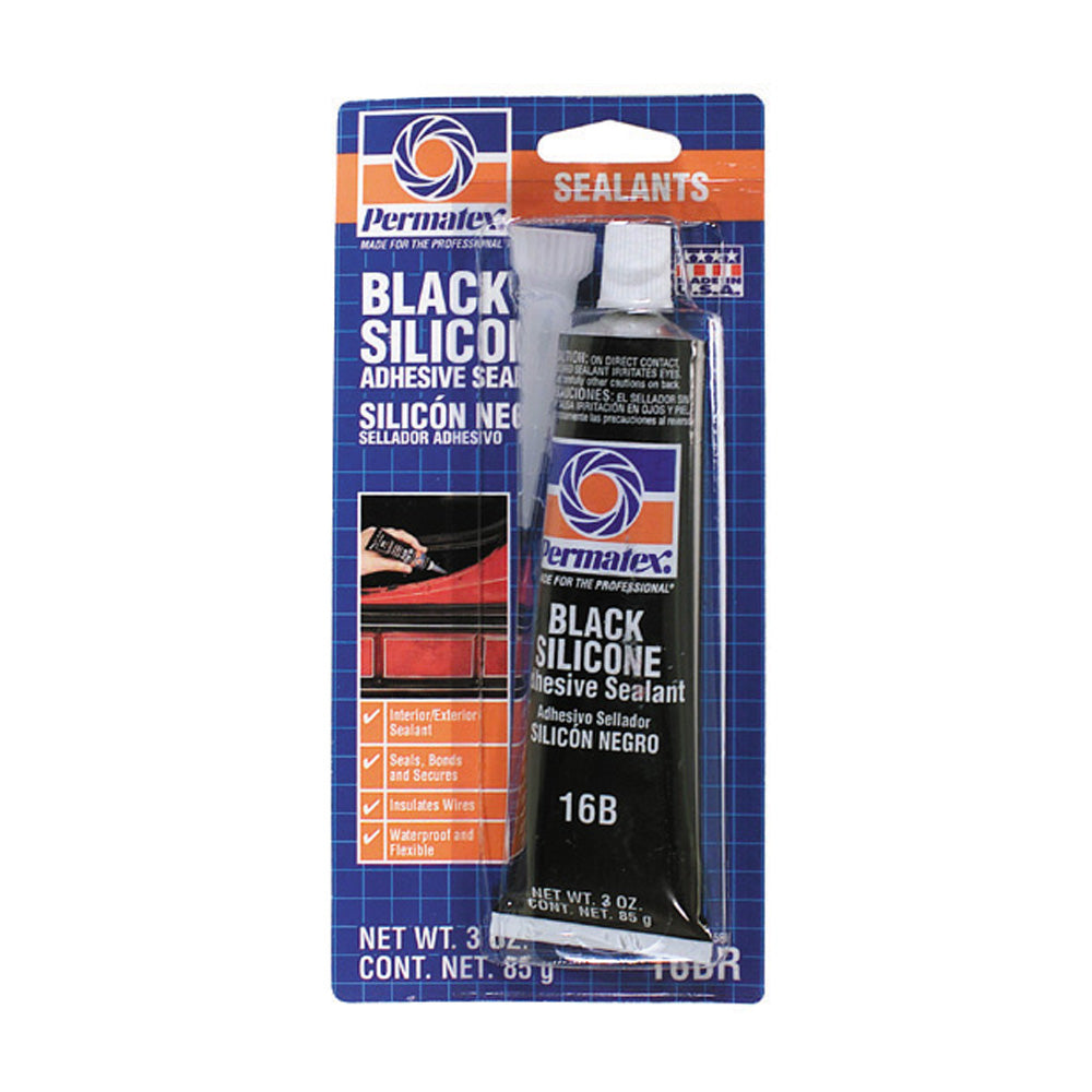 Permatex Black RTV Silicone Adhesive Sealant - 3 Oz