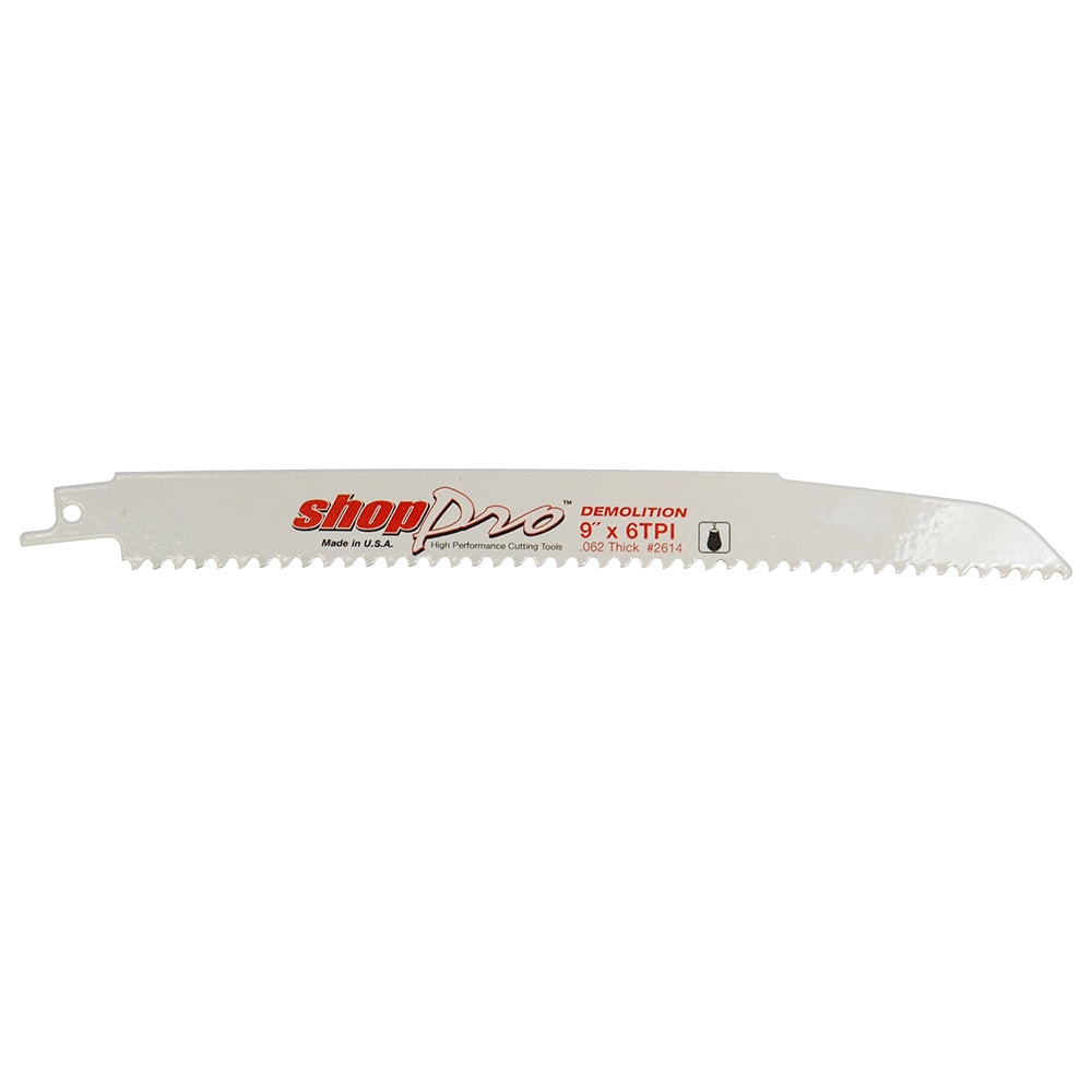 ShopPro 9 x 7/8 x .062 Demolition Reciprocating Saw Blade - 6 Tpi