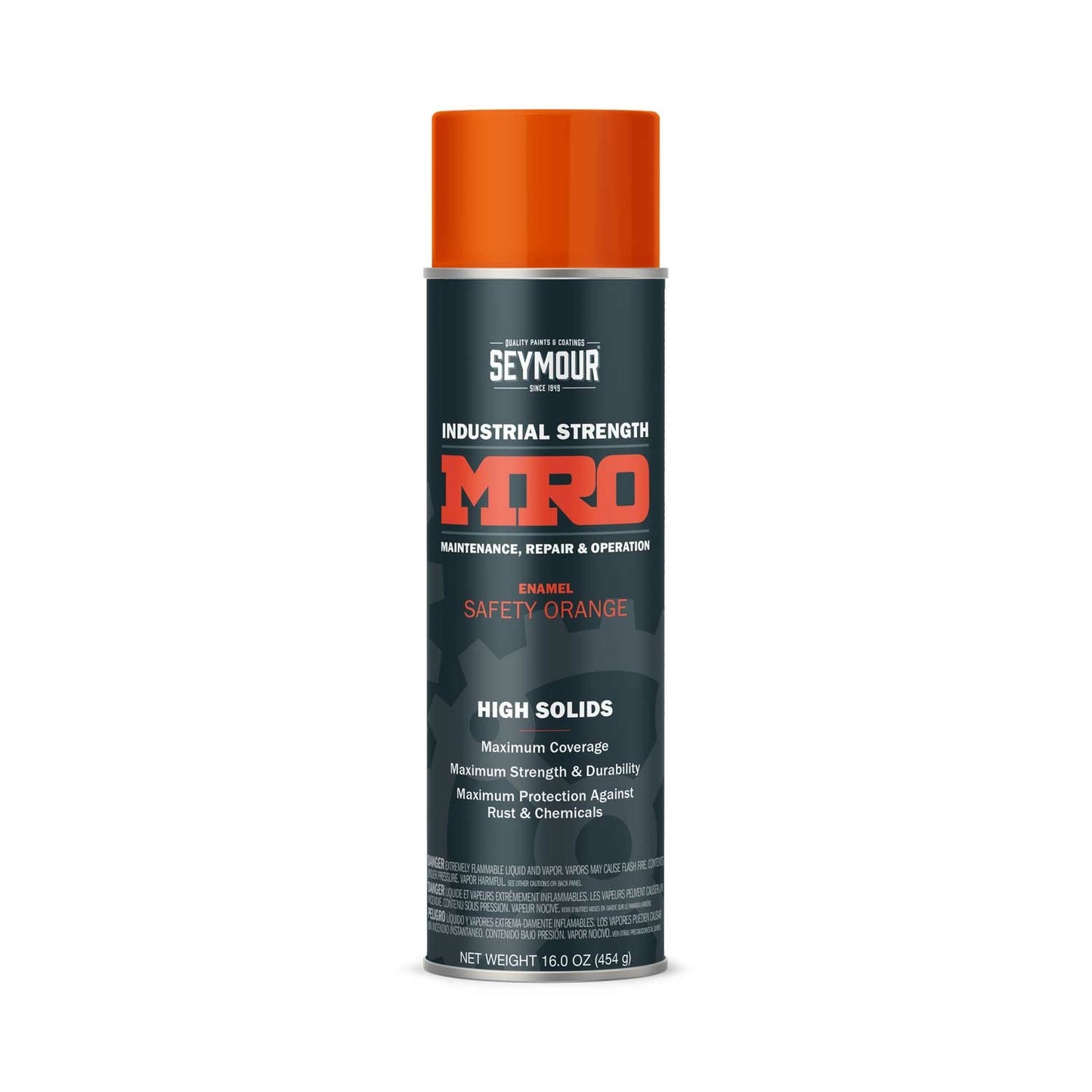 MRO Industrial High-Solids Spray Paint- Safety Orange - 16 OZ. Net Fill Wt.