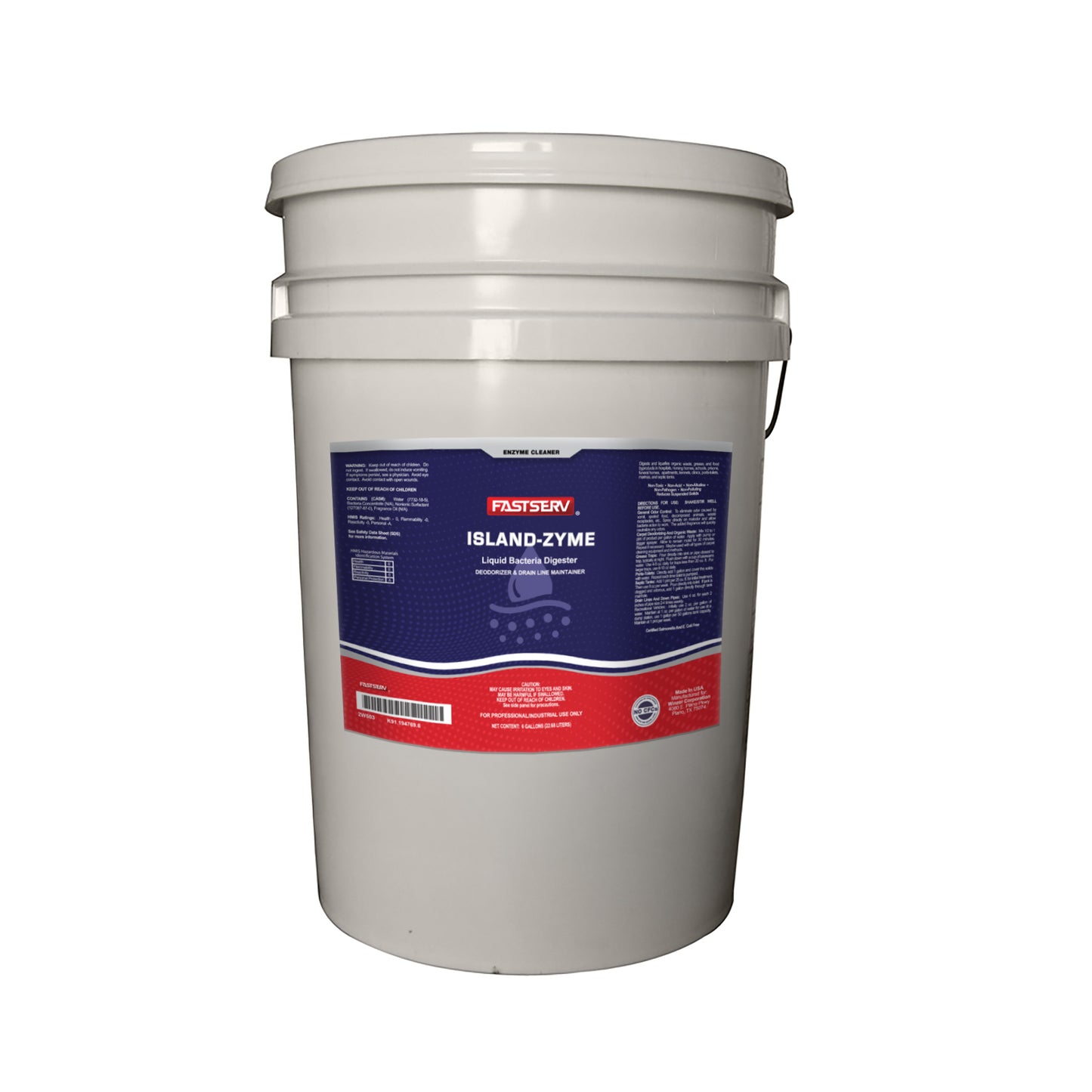 FastServ Island-Zyme Liquid Bacteria Deodorizer & Drain Maintainer - 6 Gallons