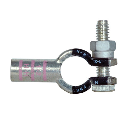 2-1 Awg Pink H-H Electro-Tin Plated Solid Cast Copper Heavy Duty Negative Eco-Max� Straight Battery Terminal