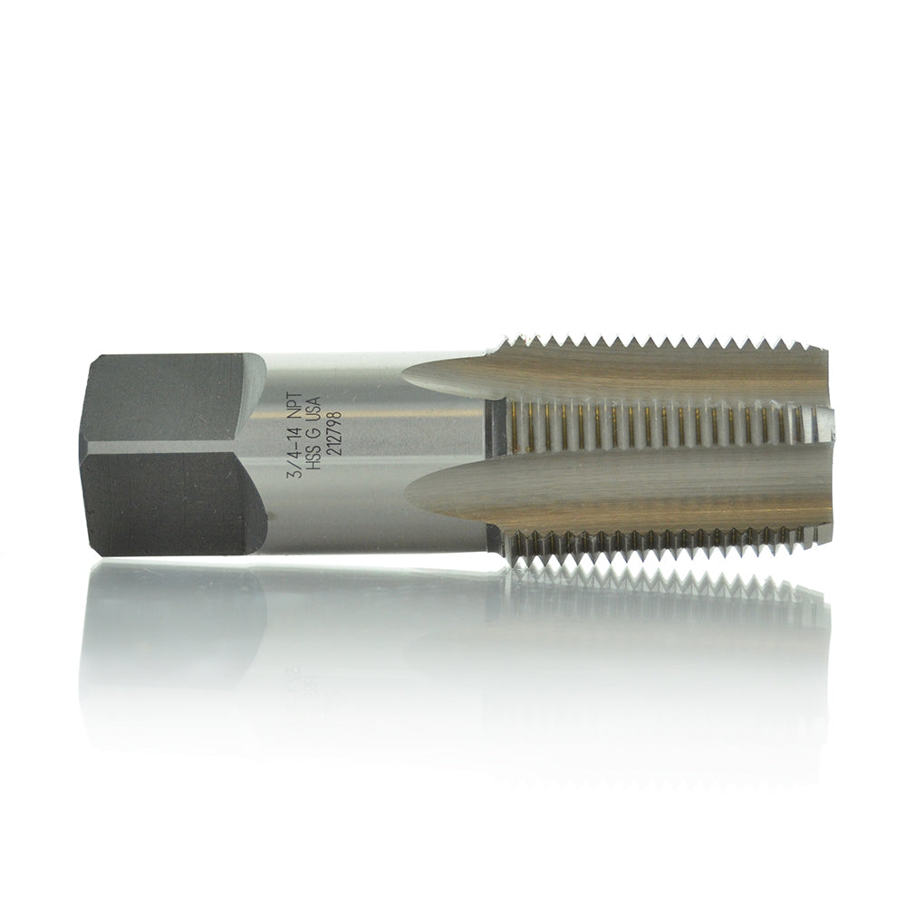 3/4-14 NPT Gold Finish High Speed Moly/Tungsten Steel Pipe Tap