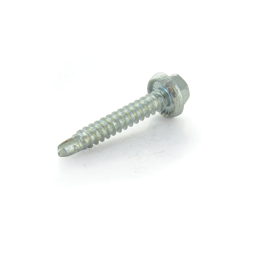 #8-18 x 1 Inch Serrated Hex Washer Head Drill Point Tek Crimptite Zinc