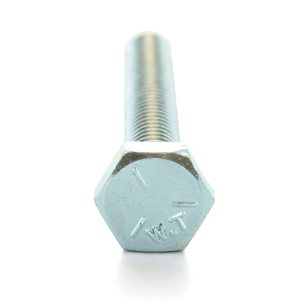 3/8"-16 x 2-1/2" Hex Head Tap Bolt Fully Threaded Grade 5 Zinc Plated Coarse