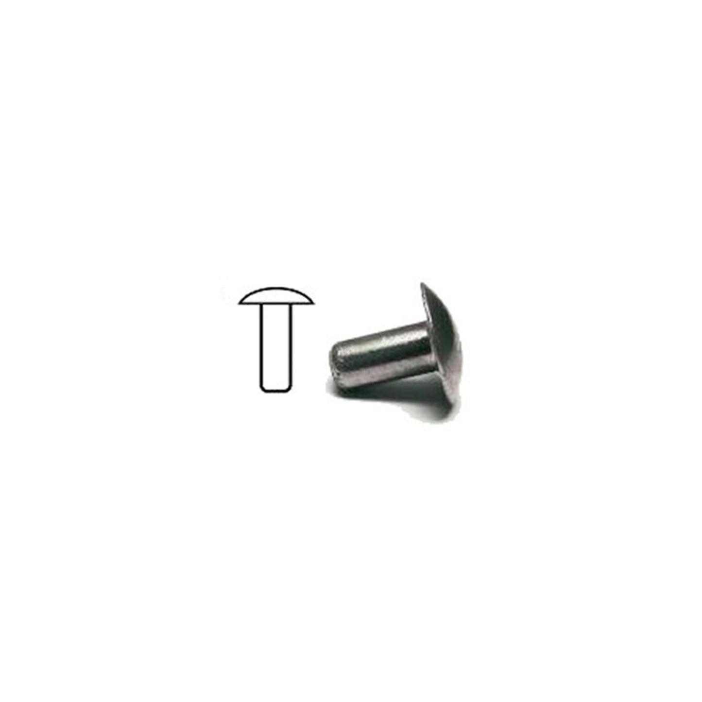 3/16 Inch Dia X 1/2 Inch Hard Alloy Aluminum Brazier Head Solid Rivet