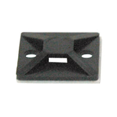 3/4 Inch x 3/4 Inch Adhesive Backed 4 Way Mounting Base For Wire Ties Black